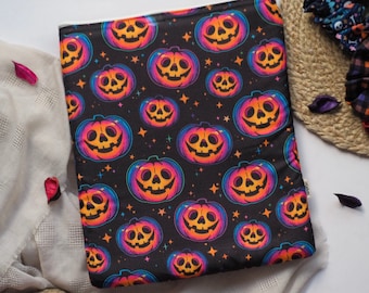 Halloween Book sleeve with Zipper | Pumpkin Kindle Sleeve | Jack o Lantern Book Sleeve | Gift for her | Gift for him