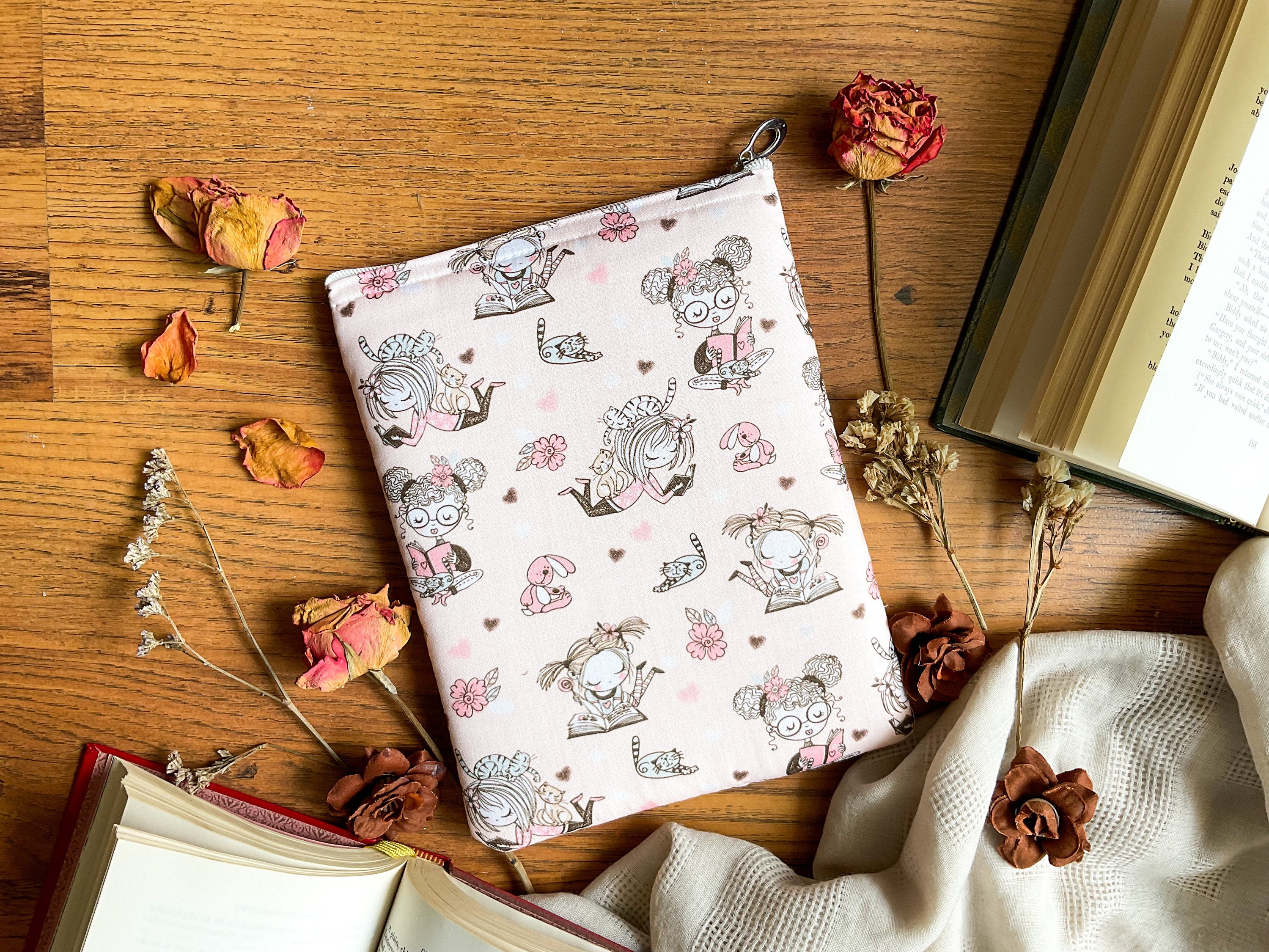 Book Sleeve With Zipper Book Lover Sleeve Bookish Sleeve Etsy