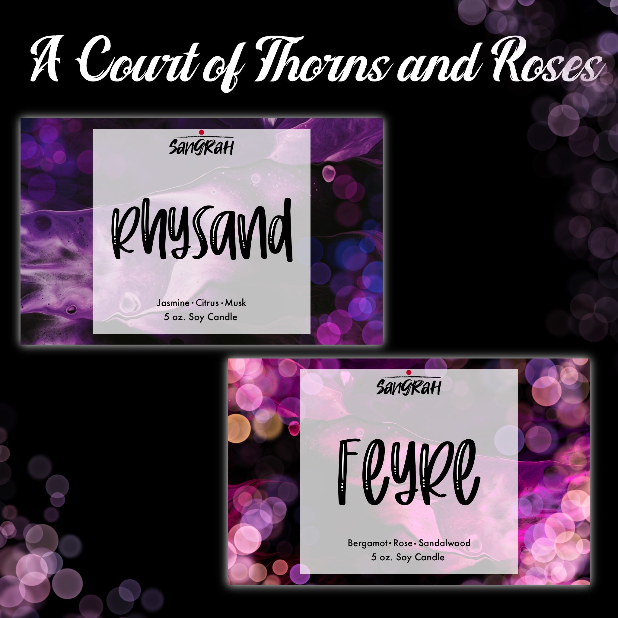 Rhysand and Feyre Soy Candles | ACOTAR Candles | Christmas Candles ...