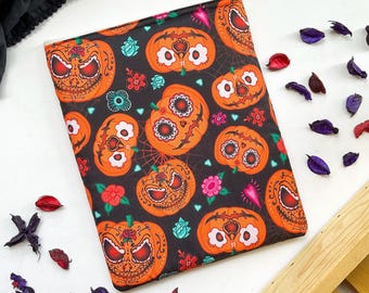 Halloween Pumpkin Book Sleeve with Zipper | Halloween Book Sleeve | Pumpkin Kindle Sleeve | Gift for reader | Gift under 20
