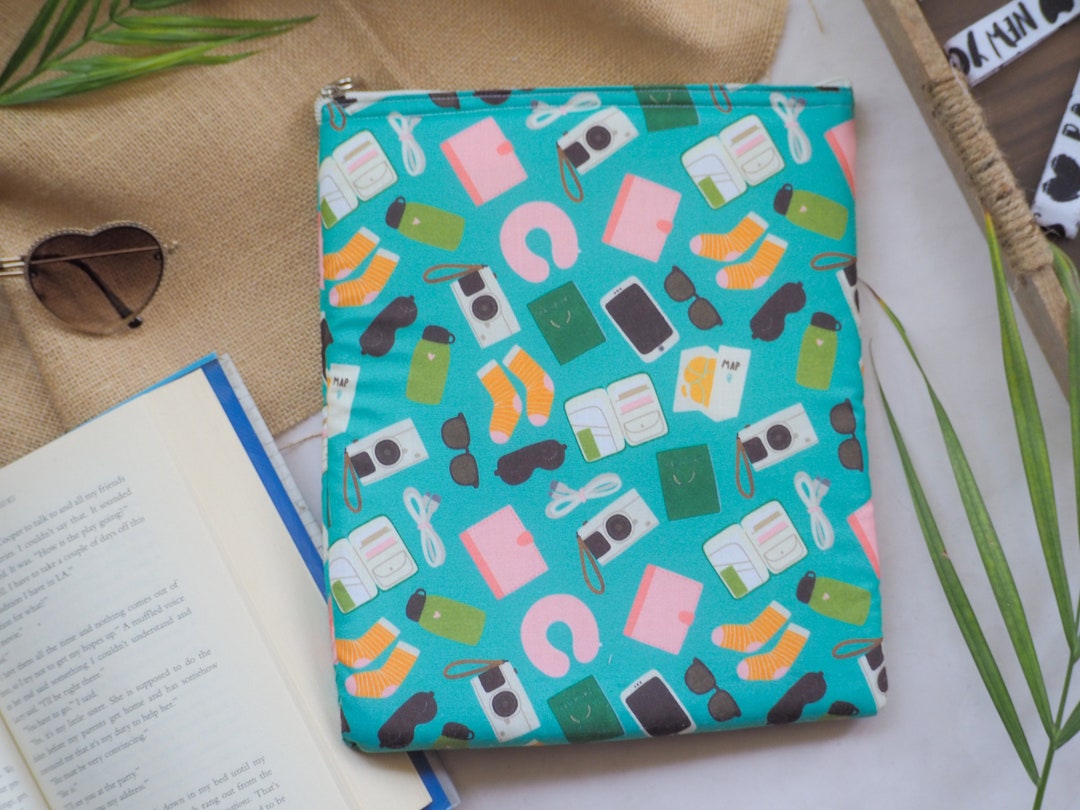 Travel Book Sleeve With Zipper Travel Ipad Sleeve Travel Etsy