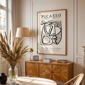 Pablo Picasso Abstract Face Print, Picasso Poster, Picasso Wall Art, Abstract Modern Art, Line Art, Minimalist Gift Idea, Ideal Home Decor