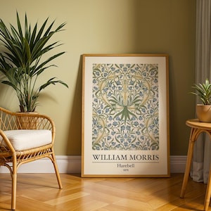 Póster floral de William Morris, impresión de campanillas, arte de William Morris, arte mural de William Morris, decoración del hogar, arte de galería, arte botánico