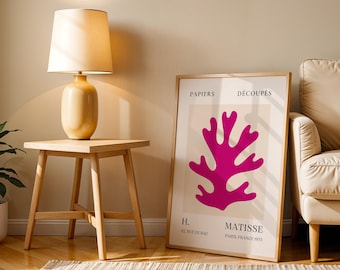 Matisse Pink Coral Print, Papiers Découpés, Matisse Exhibition Print, Henri Matisse Wall Art, Boho Decor,Papiers Découpés,Mid Century Modern