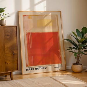 Mark Rothko Druck, Orange Beige Vintage Poster, Kunstdruck, Museum Ausstellung Druck, Rothko Malerei, Minimalistisches Dekor, abstrakte Wandkunst