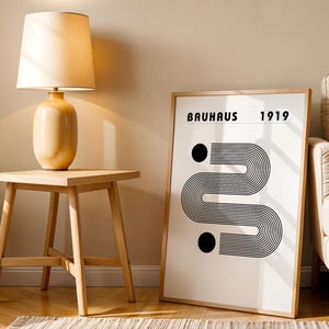 Bauhaus Circle Line Wall Art, Bauhaus Ausstellung Exhibition Art, Geometric Art Print, Minimalist Wall Decor, Mid Century Modern Wall Art