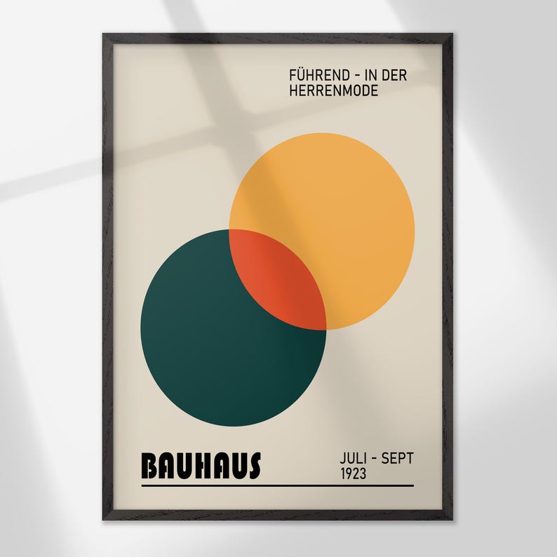 Retro Bauhaus Set of 3 Posters, 3 Piece Bauhaus Wall Art Set, Geometric ...