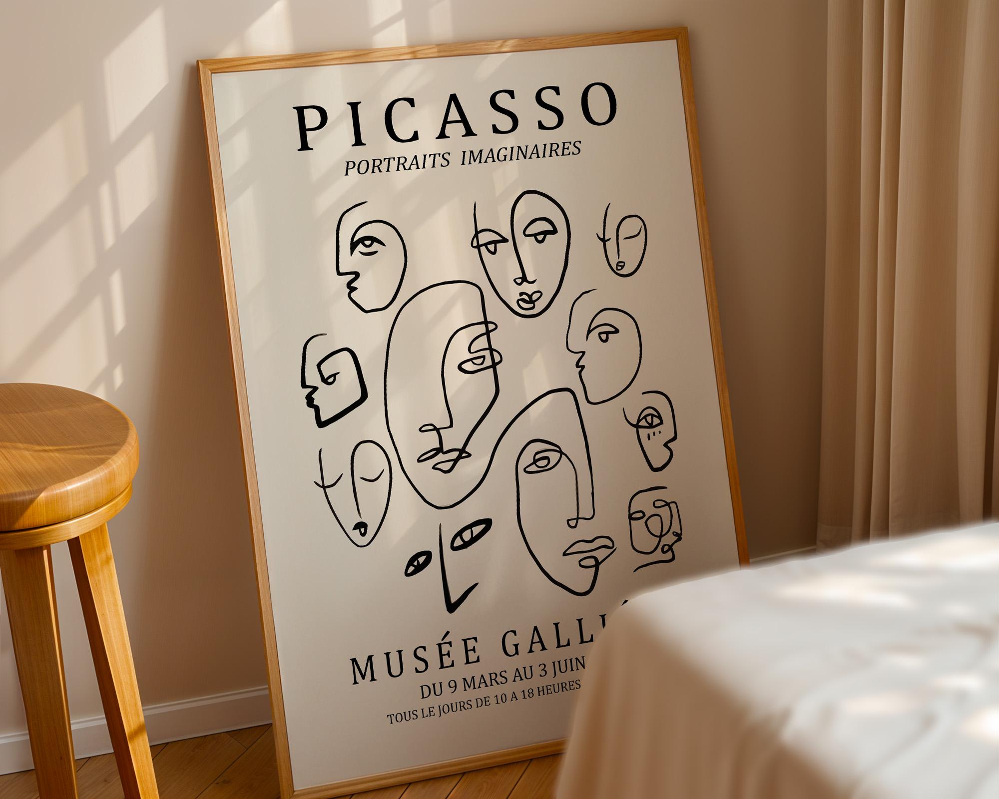 Impression de portraits imaginaires de Pablo Picasso, affiche 