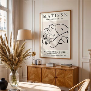 Matisse Frau Zeichnung Poster, Henri Matisse Wandkunst, Boho Wanddekor, Papiers Découpés, Mid Century Modern, Museum Ausstellung Druck