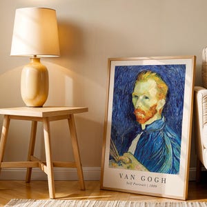 Self Portrait, Vincent van Gogh Exhibition Poster, Vintage Art Painting, Van Gogh Art Print, Home Decor, Famous Art, Impressionism Poster