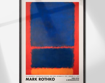Mark Rothko Blue and Orange Wall Art, Vintage Poster, Rothko Print