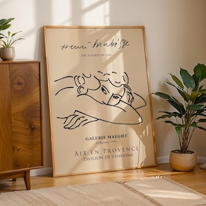 Cartel femenino de Matisse, Arte de pared de Henri Matisse, Decoración de pared boho, Papiers Découpés, Moderno de mediados de siglo, Impresión de exposición de museo