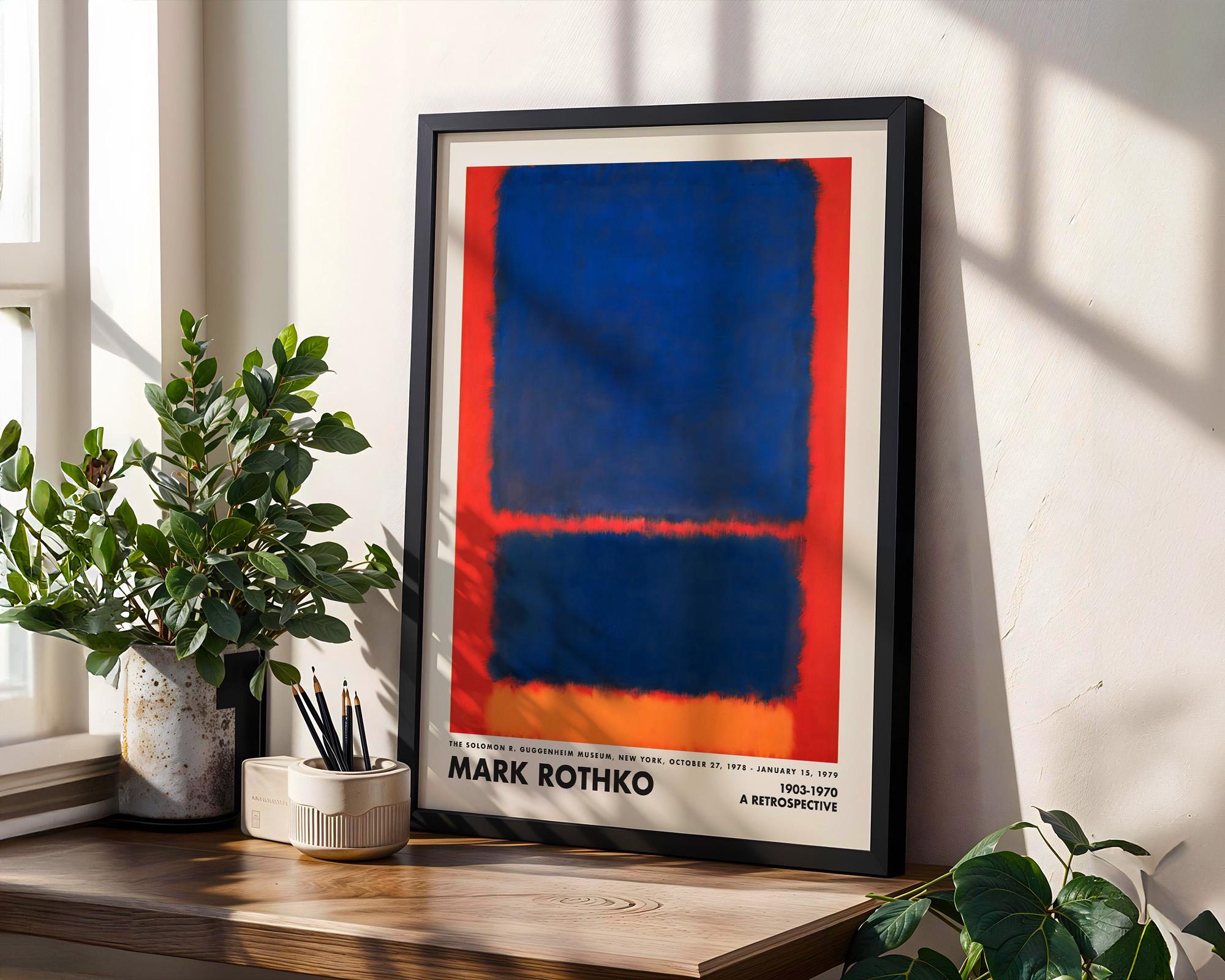 Mark Rothko Blue and Orange Wall Art, Vintage Poster, Rothko Print