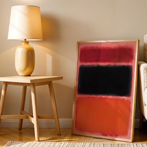 Mark Rothko Schwarz auf Rot Poster, Vintage Wandkunst, Rothko Druck, Museum Ausstellung Druck, Rothko Malerei, Minimalistisches Dekor, Abstrakte Kunst
