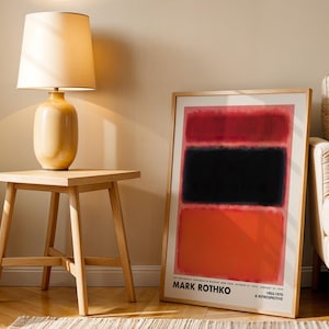 Mark Rothko Rot, Schwarz, Orange Wand Kunst, Vintage Poster, Rothko Druck, Museum Ausstellung Druck, Rothko Malerei, Abstraktes Minimalistisches Dekor