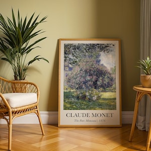 Póster de Claude Monet, Parque Monceau, Impresión de Monet, Decoración francesa vintage para el hogar, Arte impresionista colorido, Arte moderno de mediados de siglo, A1/A2/A3/A4