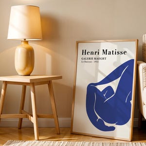 Blue Woman Back Matisse Poster, Henri Matisse Wall Art, Boho Wall Decor, Papiers Découpés, Mid Century Modern, Museum Exhibition Print