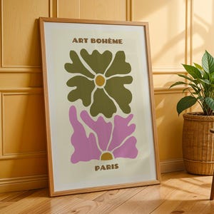 Paris Flower Market Print, Botanical Wall Art Print, Flower Market Poster, Modern Floral Art Poster, Living Room Decor, Bedroom Wall