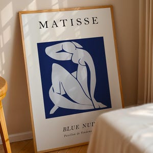 Matisse Nu Bleu Poster, Henri Matisse Wall Art, Boho Wall Decor, Papiers Découpés, Mid Century Modern, Museum Exhibition Print