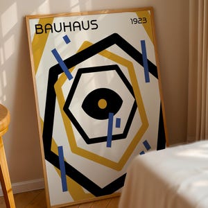 Bauhaus Abstract Eye Poster, Retro Bauhaus Print, Mid Century Modern Art, Geometric Art Print, Minimalist Wall Decor, Living Room Wall Art