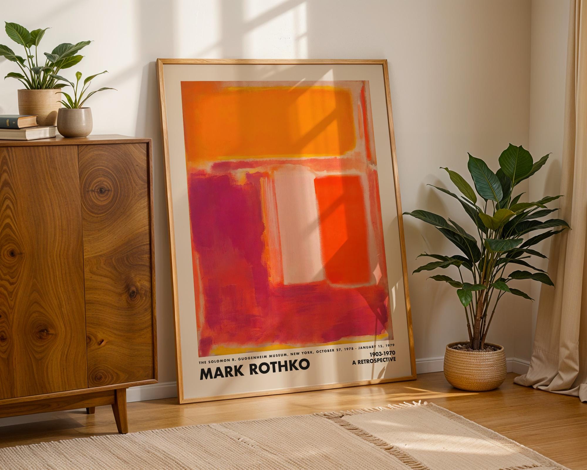 Mark Rothko Yellow, Orange and Cherry Wall Art, Vintage Poster