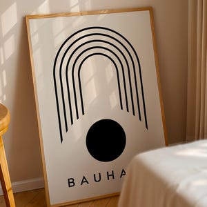 Circle Line Bauhaus Exhibition Poster, Bauhaus Ausstellung Art, Geometric Art Print, Minimalist Wall Decor, Mid Century Modern Wall Art