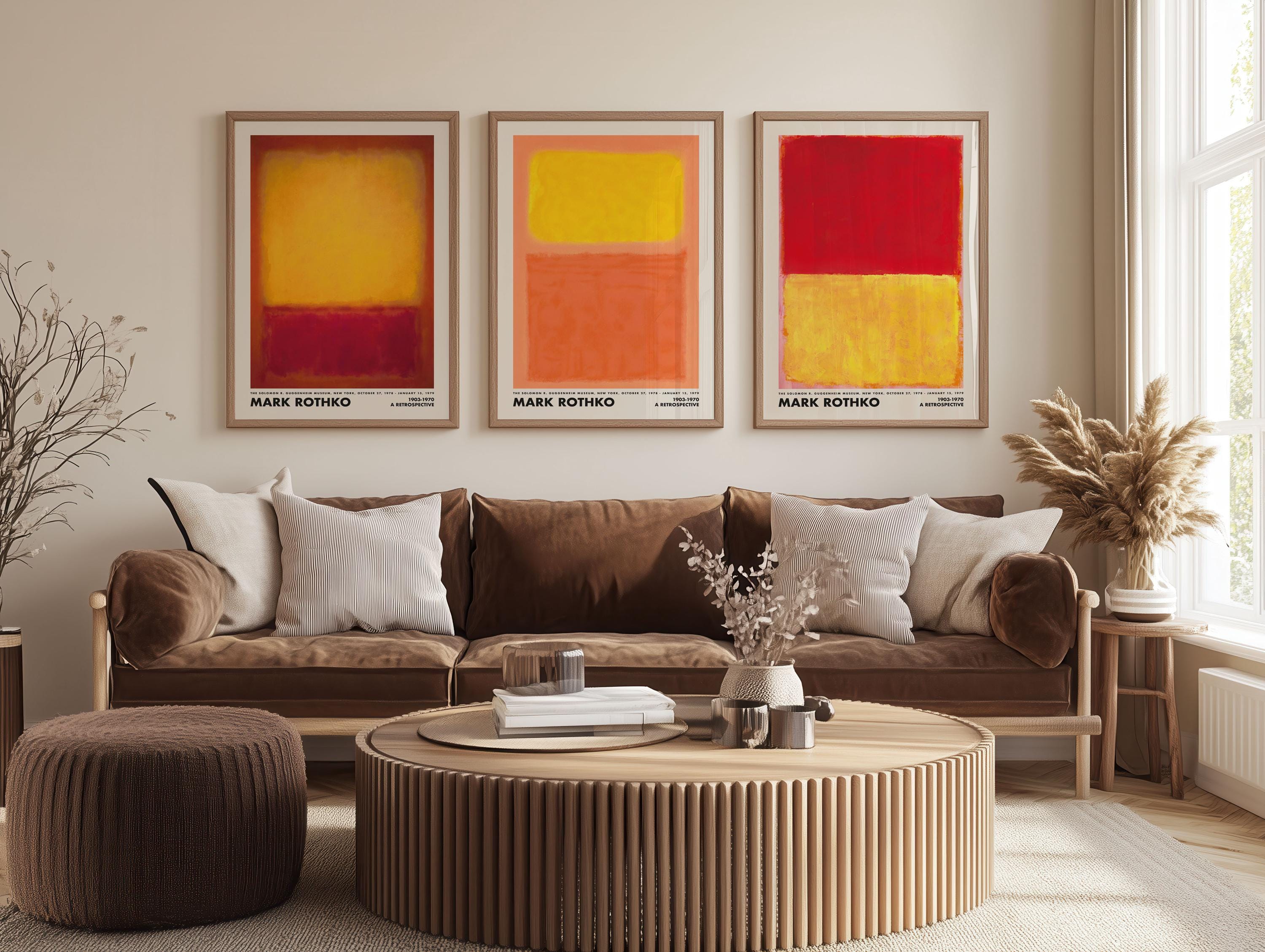 マーク・ロスコ ウォールアート3点セット、ロスコ レッド