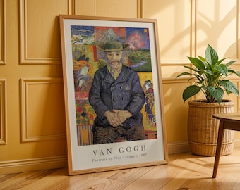 Van Gogh Portrait Poster, Pere Tanguy Wall Art, Vintage Figure Fine Art Print, Office Wall Art, Living Room Decor, Art Lover Gift