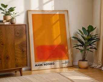 Orange Mark Rothko Wall Art, Vintage Poster, Rothko Print, Museum Exhibition Print, Rothko Painting, Minimalist Wall Decor, Abstract Art