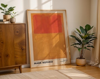 Orange Mark Rothko Print, Orange Yellow Vintage Poster, Art Print, Museum Exhibition Art, Rothko Painting,Minimalist Decor,Abstract Wall Art