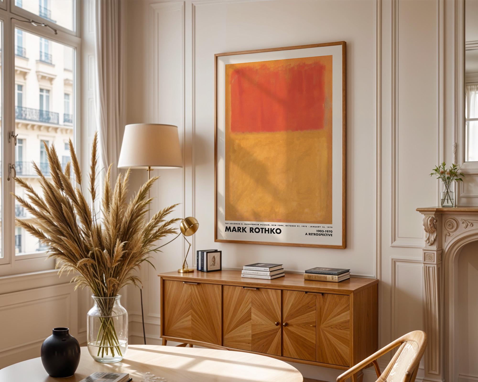 Mark Rothko Print, Orange Yellow Vintage Poster, Art Print, Museum Exhibition Print, Rothko Painting, Minimalist Decor, Abstract Art