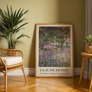 Póster de Claude Monet, El jardín del pintor en Giverny, impresión de Monet, decoración francesa vintage para el hogar, arte impresionista colorido, tamaño A1/A2/A3/A4