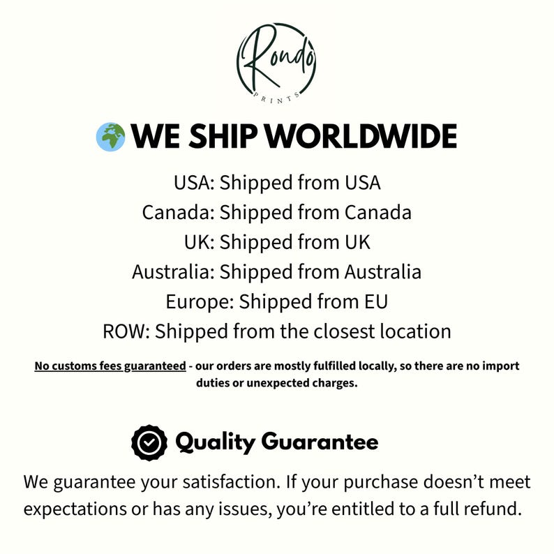 The image is a promotional image for Ronda's worldwide shipping service, which offers shipping options from various countries and locations.