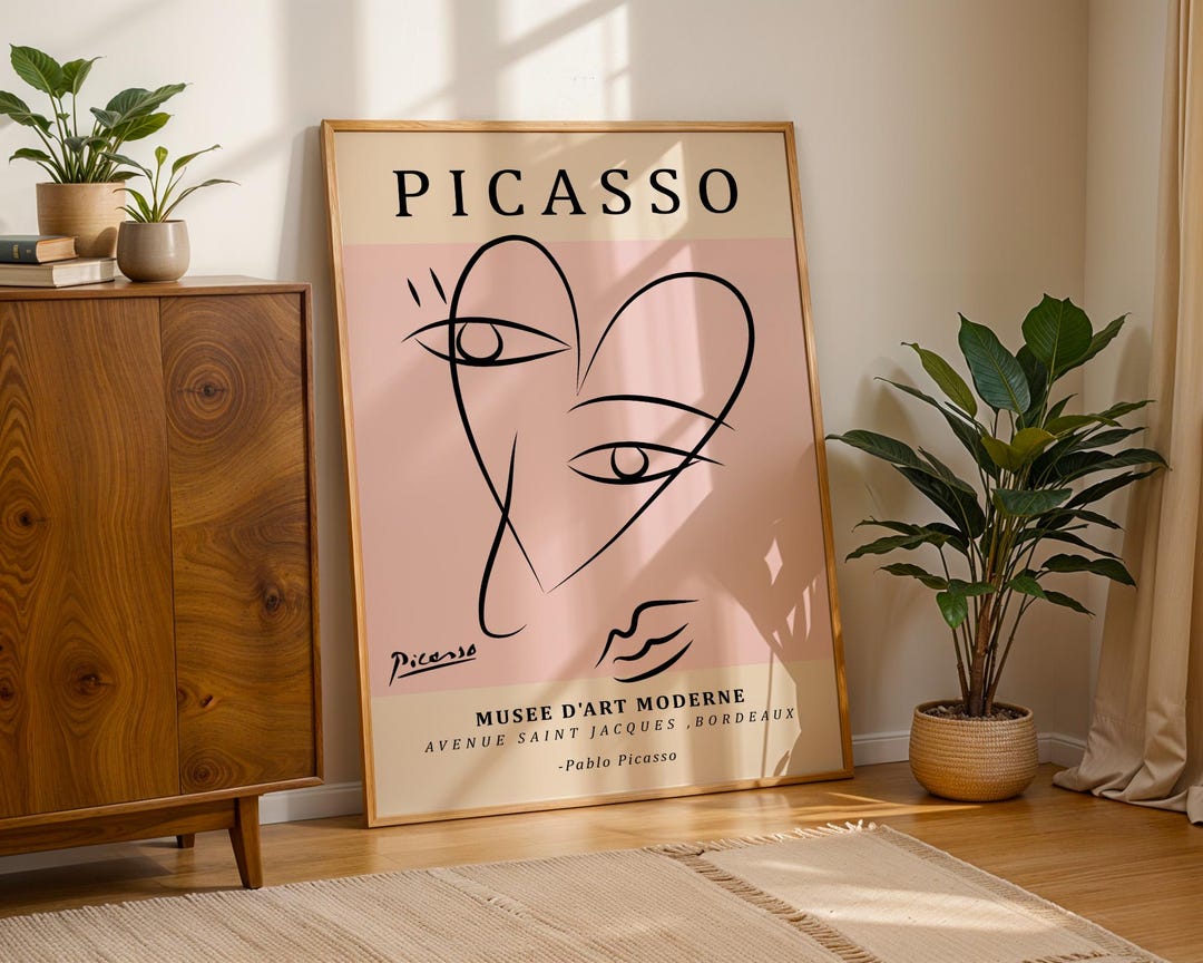 Pink Pablo Picasso Print, Picasso Poster, Picasso Wall Art