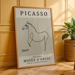 Pablo Picasso Abstract Horse Print, Picasso Poster, Picasso Wall Art, Abstract Modern Art, Line Art, Minimalist Gift Idea, Ideal Home Decor