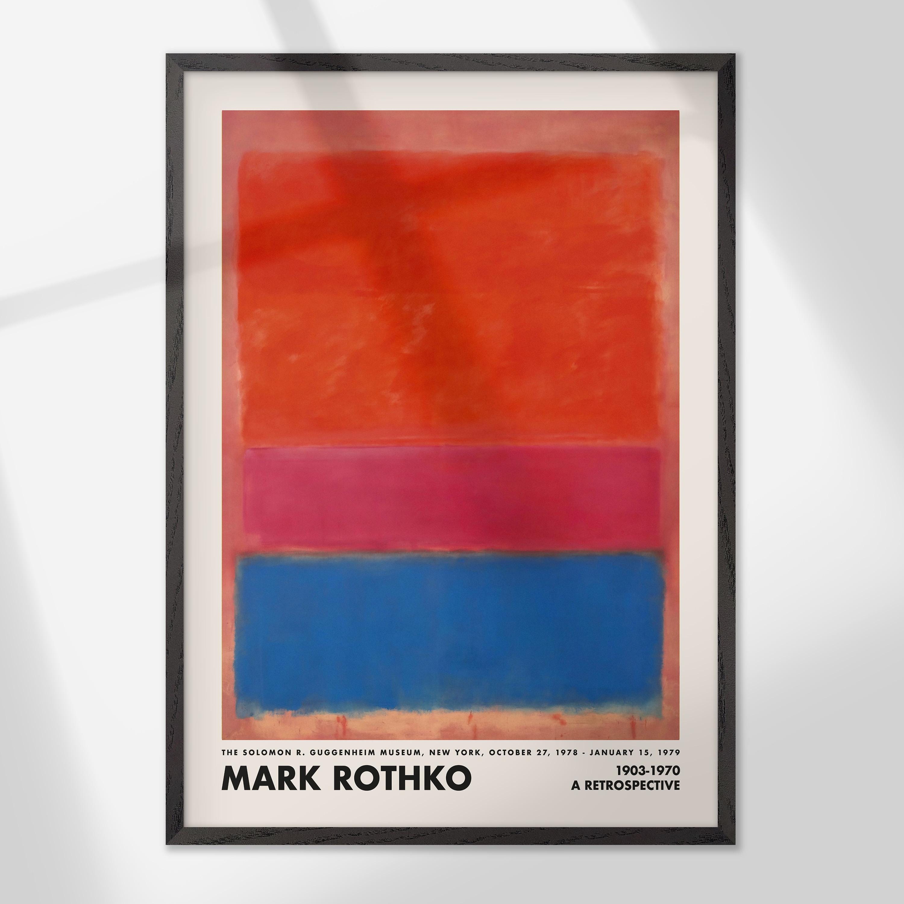 Red and Blue Mark Rothko Wall Art, Vintage Poster, Rothko Print