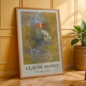 Póster de Claude Monet, Los gansos, Impresión de Monet, Decoración francesa vintage para el hogar, Arte impresionista colorido, Arte moderno de mediados de siglo, A1/A2/A3/A4