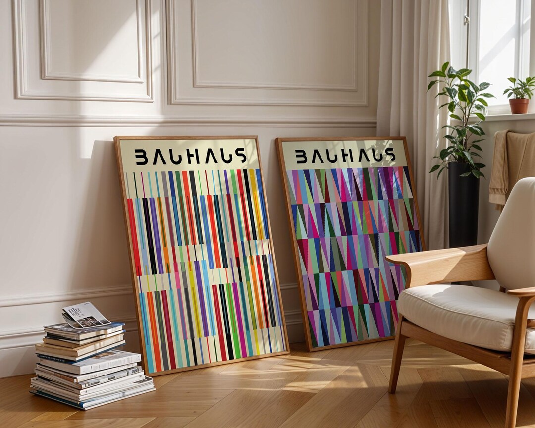 Bauhaus Poster Set of 2, Bauhaus Exhibition Art, Bauhaus Print Set ...