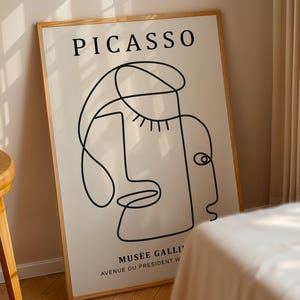 Pablo Picasso Abstract Print, Picasso Poster, Picasso Wall Art, Abstract Modern Art, Line Art, Minimalist Gift Idea, Ideal Home Decor