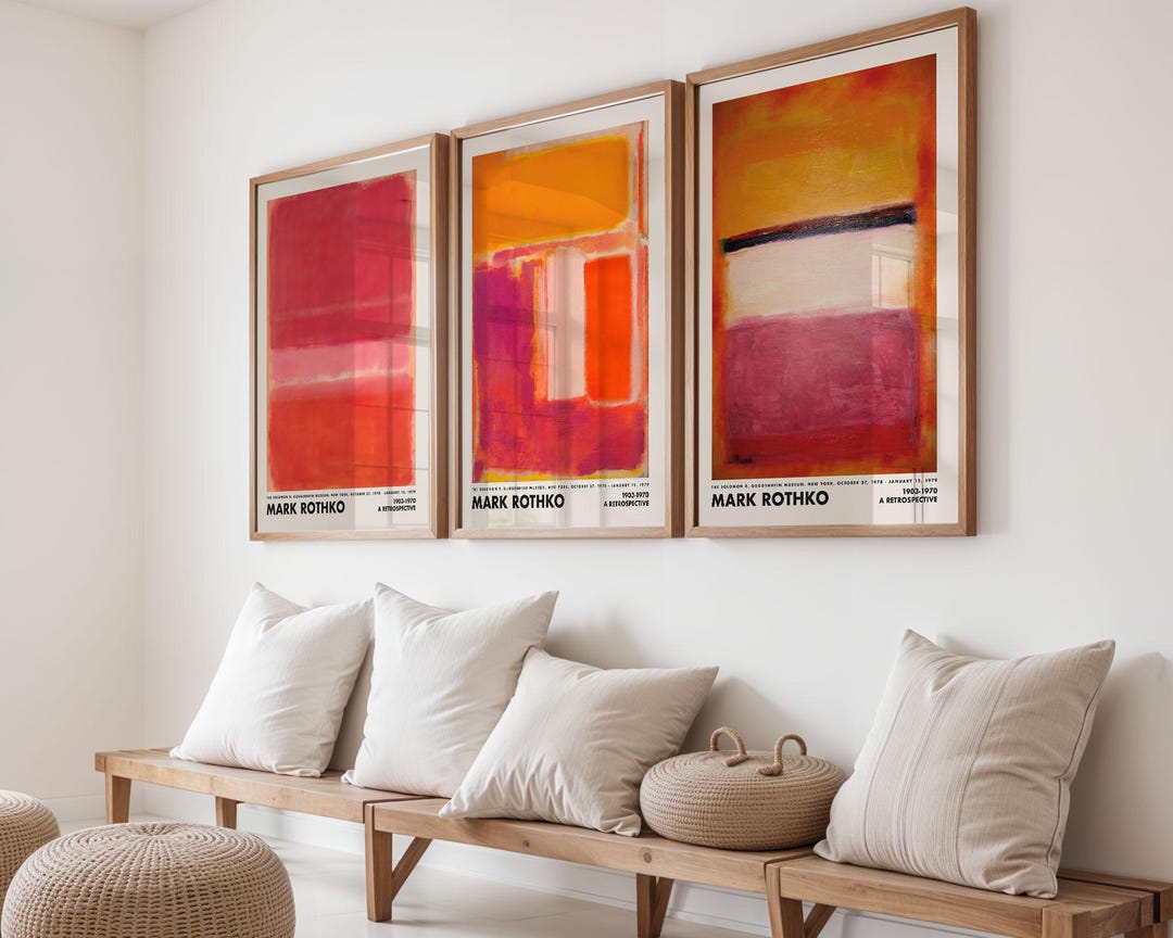 Set of 3 Rothko Prints, Abstract Gallery Wall, Three Piece Poster Set ...