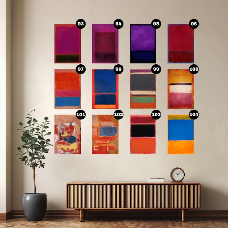 Custom Mark Rothko Set of Three Prints, Mark Rothko Wall Art, Rothko ...
