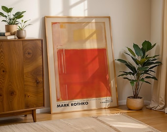 Mark Rothko Print, Orange Beige Vintage Poster, Art Print, Museum Exhibition Print, Rothko Painting, Minimalist Decor, Abstract Wall Art