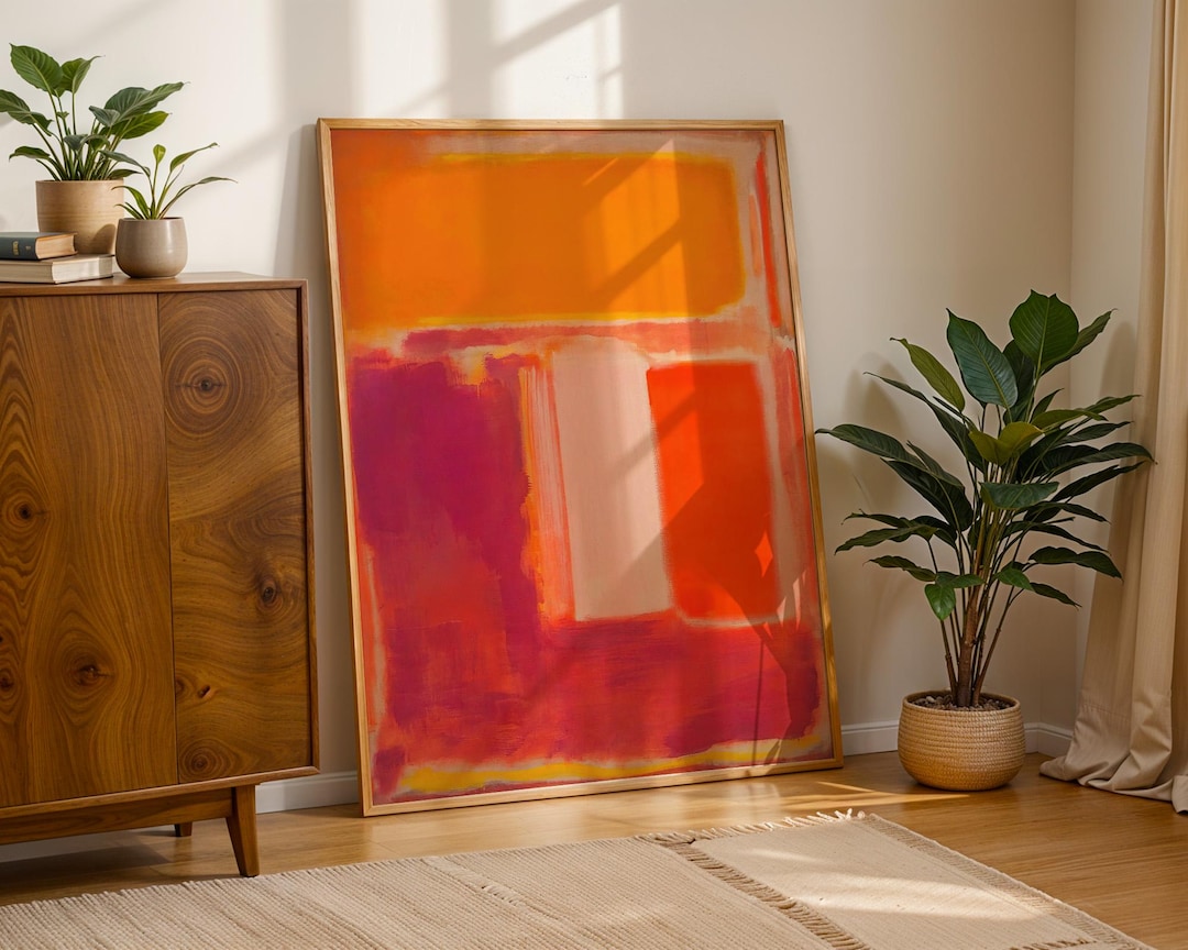 Mark Rothko Yellow, Cherry, Orange Vintage Poster, Rothko Print