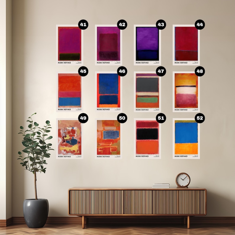 Mark Rothko Triptych Custom Mark Rothko Set of Three Prints, Mark Rothko Wall Art, Rothko ...