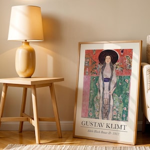 Gustav Klimt Print, Gustav Klimt Poster, Adele Block Bauer ll, Vintage Exhibition Art Print, Klimt Living Room Decor, Museum Painting