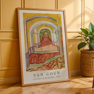 Corridor in the Asylum, Vincent van Gogh Exhibition Poster, Vintage Art Painting, Van Gogh Art Print, Home Decor, Famous Art, Gift Idea