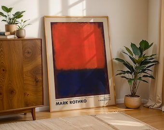 Mark Rothko Orange Blue Poster, Vintage Wall Art, Rothko Exhibition Print, Minimalist Decor, Colorful Painting, Modern Abstract Art