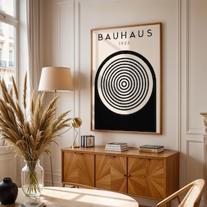 Bauhaus Circles, Exhibition Poster, Bauhaus Ausstellung Art, Geometric Art Print, Minimalist Wall Decor, Mid Century Modern Wall Art