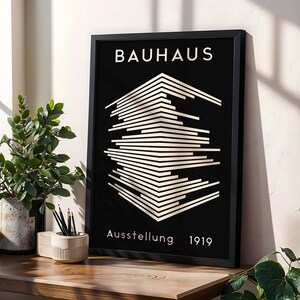 Geometry Bauhaus Exhibition Poster, Bauhaus Ausstellung Art Print, Geometric Art Print, Minimalist Wall Decor, Mid Century Modern Wall Art
