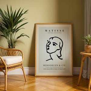 Cartel femenino de Matisse, Arte de pared de Henri Matisse, Decoración de pared boho, Papiers Découpés, Moderno de mediados de siglo, Impresión de exposición de museo